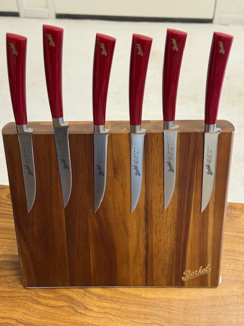 6-Delig Design Steakmessenset - incl. Acacia magneetblok - Bruin