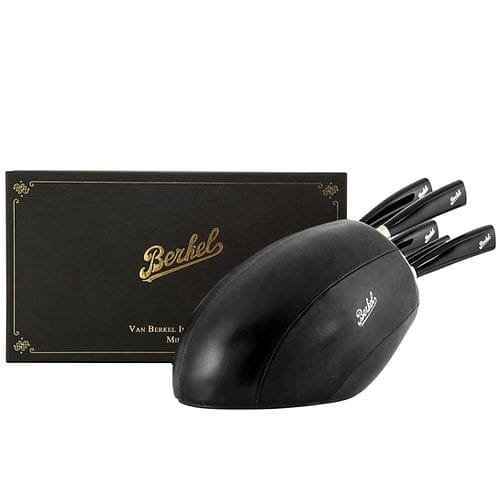 Messenset in leren blok, 5 delig - Berkel Elegance Zwart