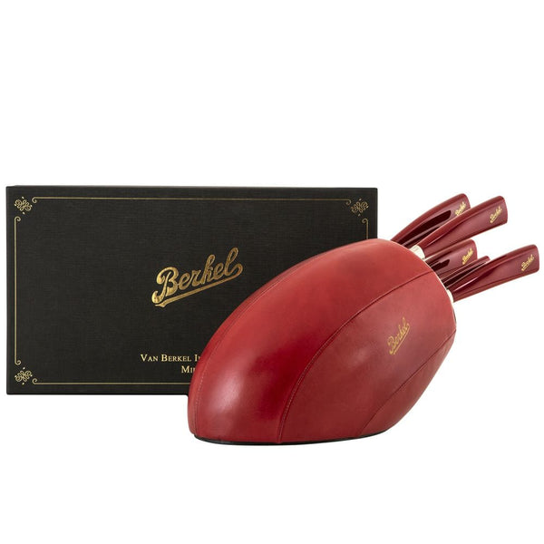 Messenset in rugbyleren blok, 5 delig - Berkel Elegance Rood